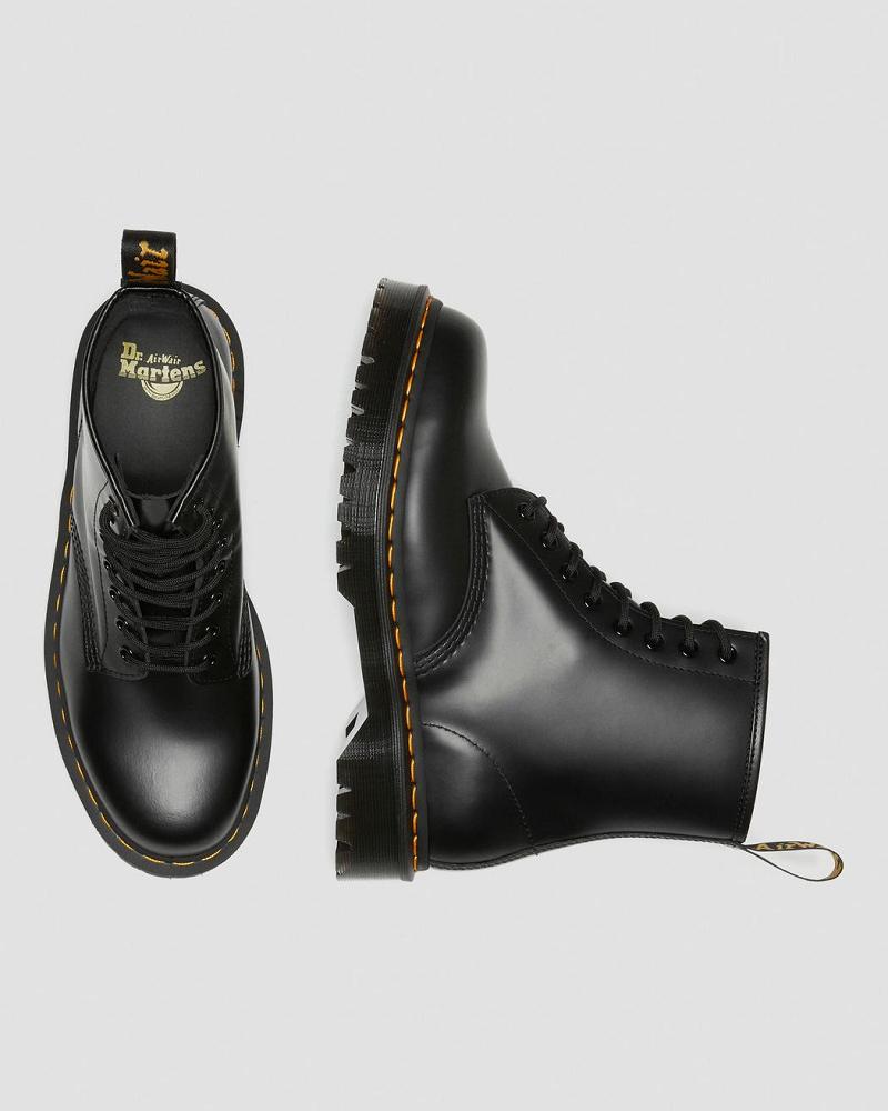 Men's Dr Martens 1460 Bex Smooth Leather Platform Boots Black | AU 552UZG